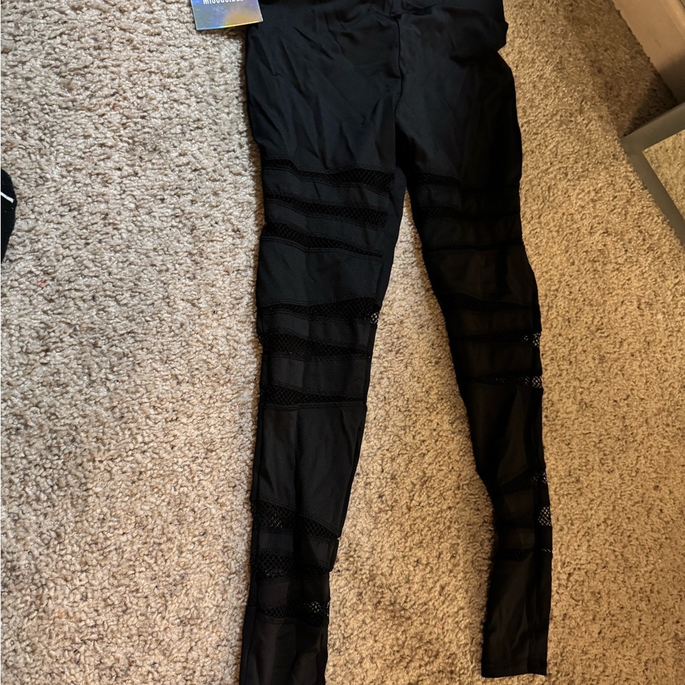 Missguided Black Mesh Panel Pants